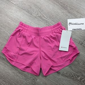 Lululemon Hotty Hot Low-Rise Lined Shorts 4" Sonic Pink Neon Size 6 NWT